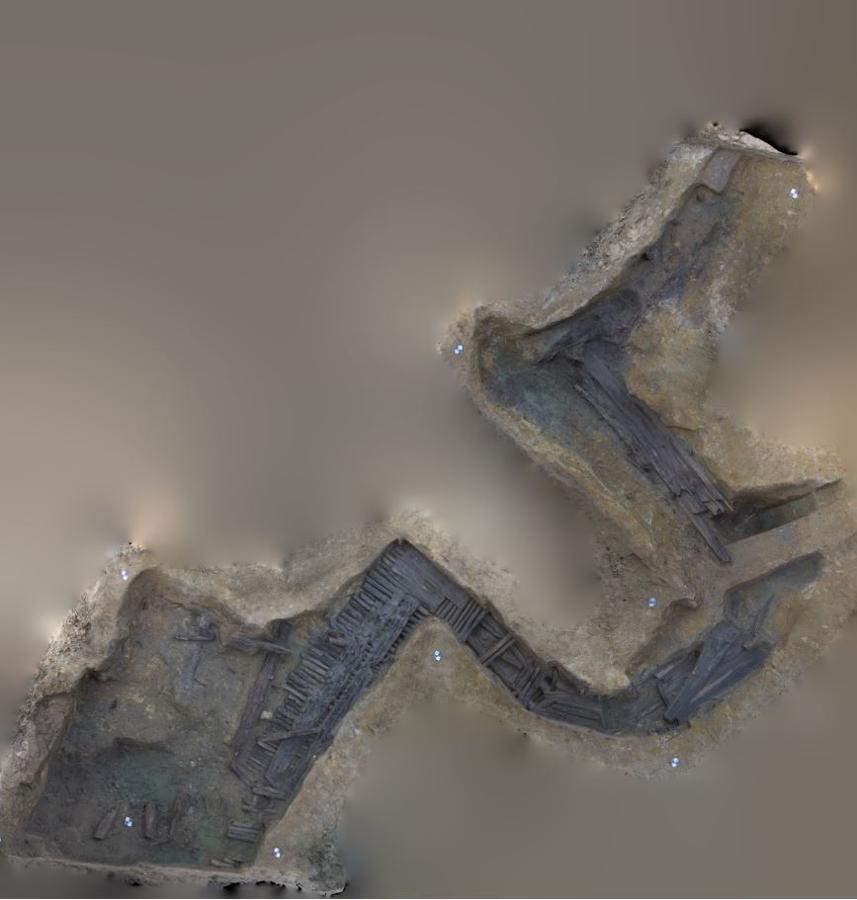 3D-scan van een opgegraven sleuf